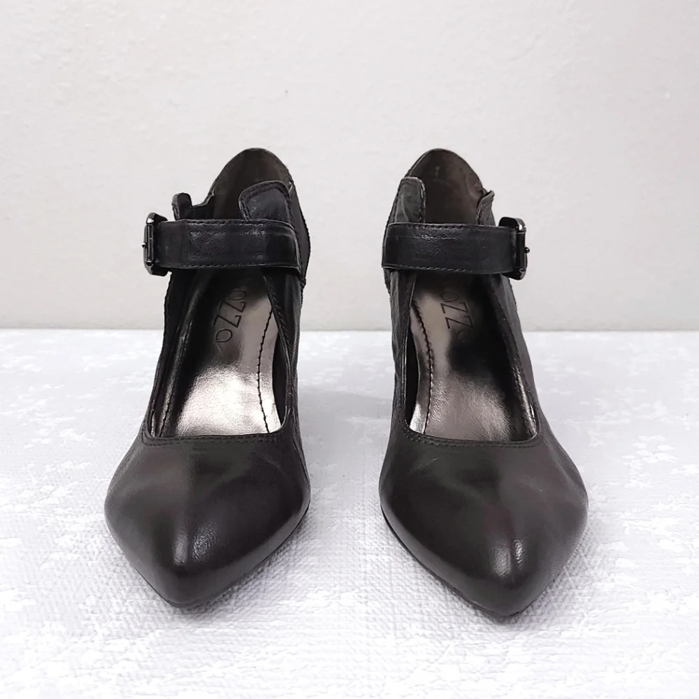 APEPAZZA Brown Leather Mary Jane Pumps US 9.5 - Picture 4 of 10